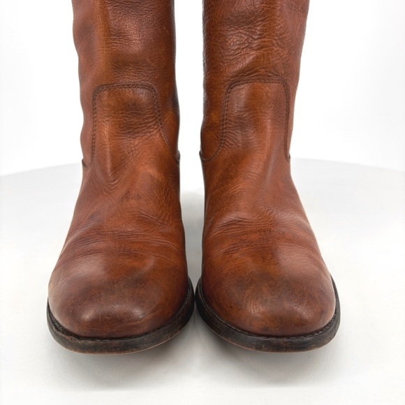 FRYE | Melissa Button Tall Leather Riding Boots in Brown Cognac | Sz 9.5 - Picture 8 of 16